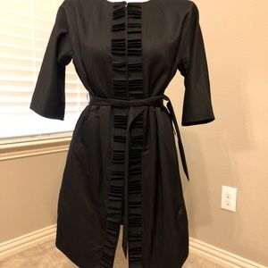 NWT Simply Vera by Vera Wang xsmall black ruffle top coat